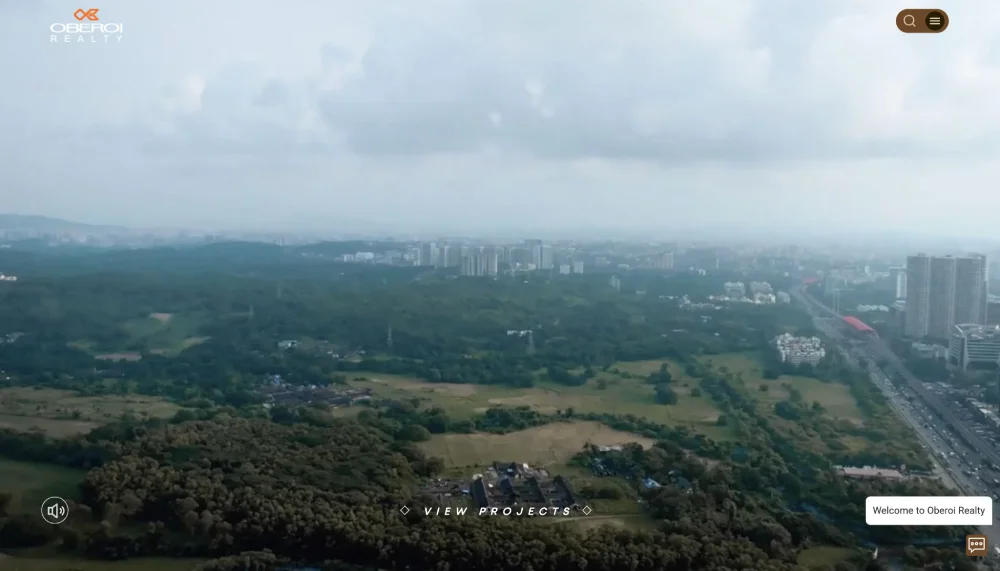 Oberoi Realty real estate website design example