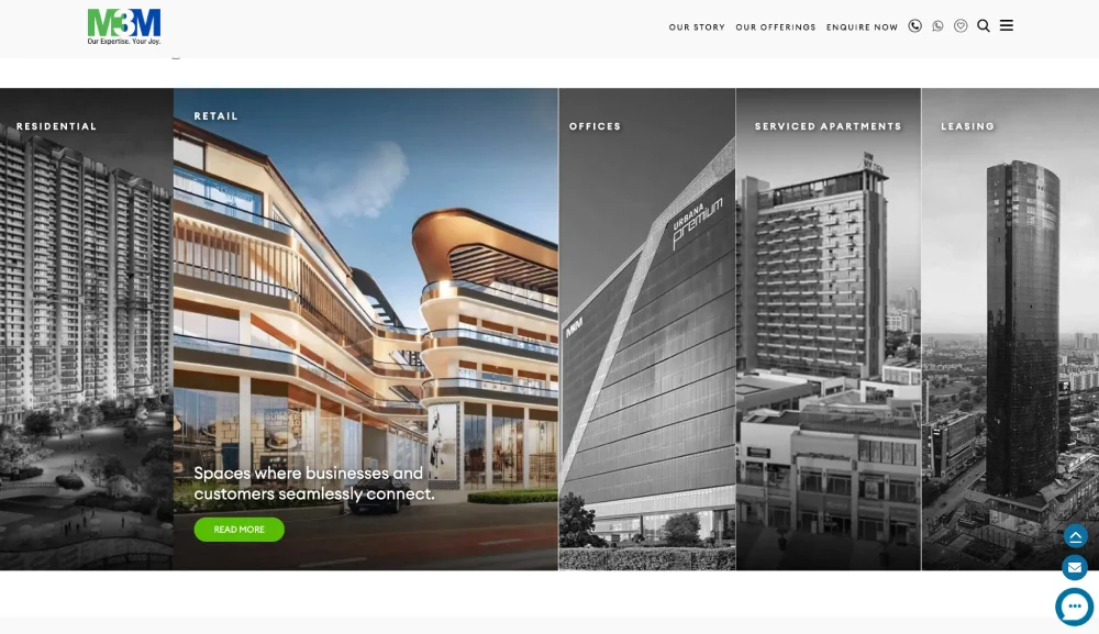 M3M India real estate website design example