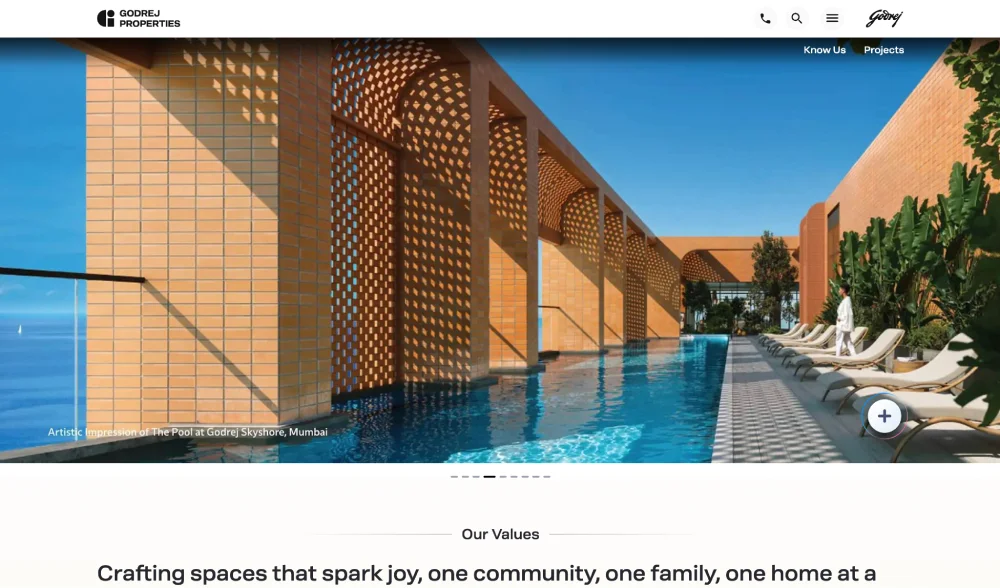 Godrej Properties real estate website design example