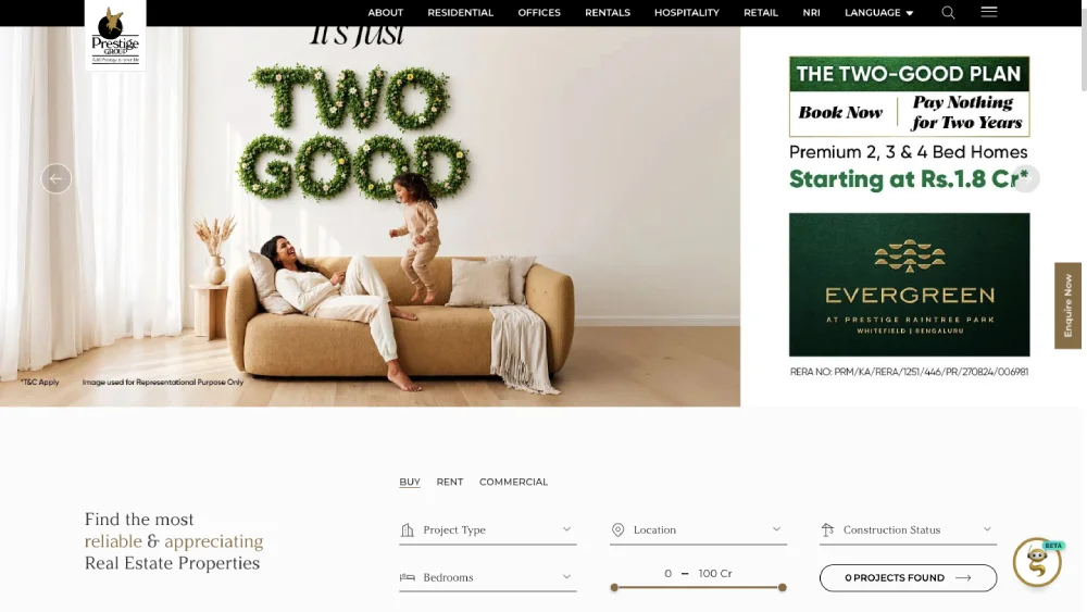 Real estate website example
